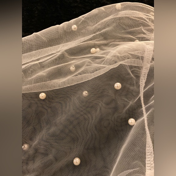 White Mesh Pearl Jumpsuit - Picture 15 of 16